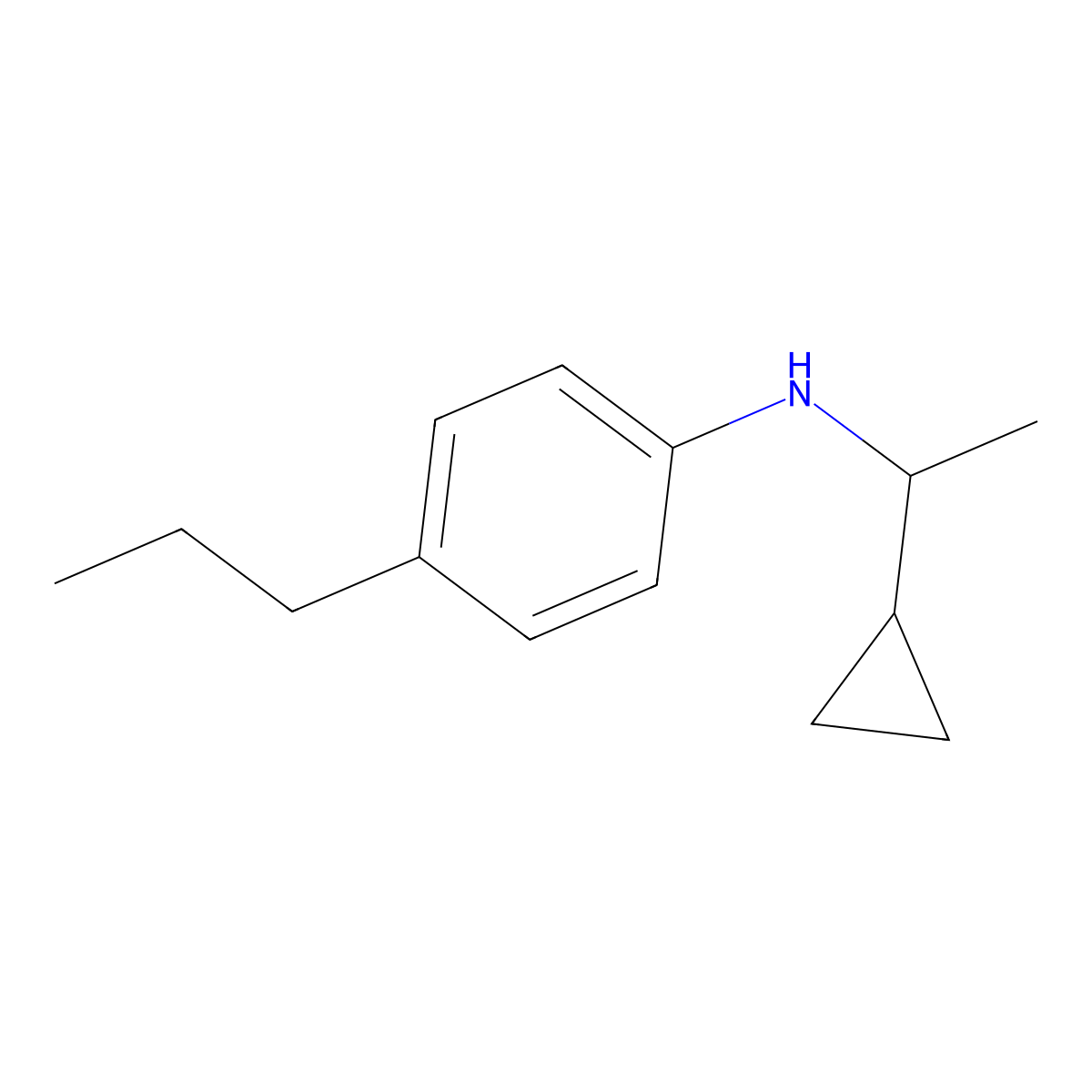 N-(1-cyclopropylethyl)-4-propylaniline molecular structure, CAS 1036520-46-3