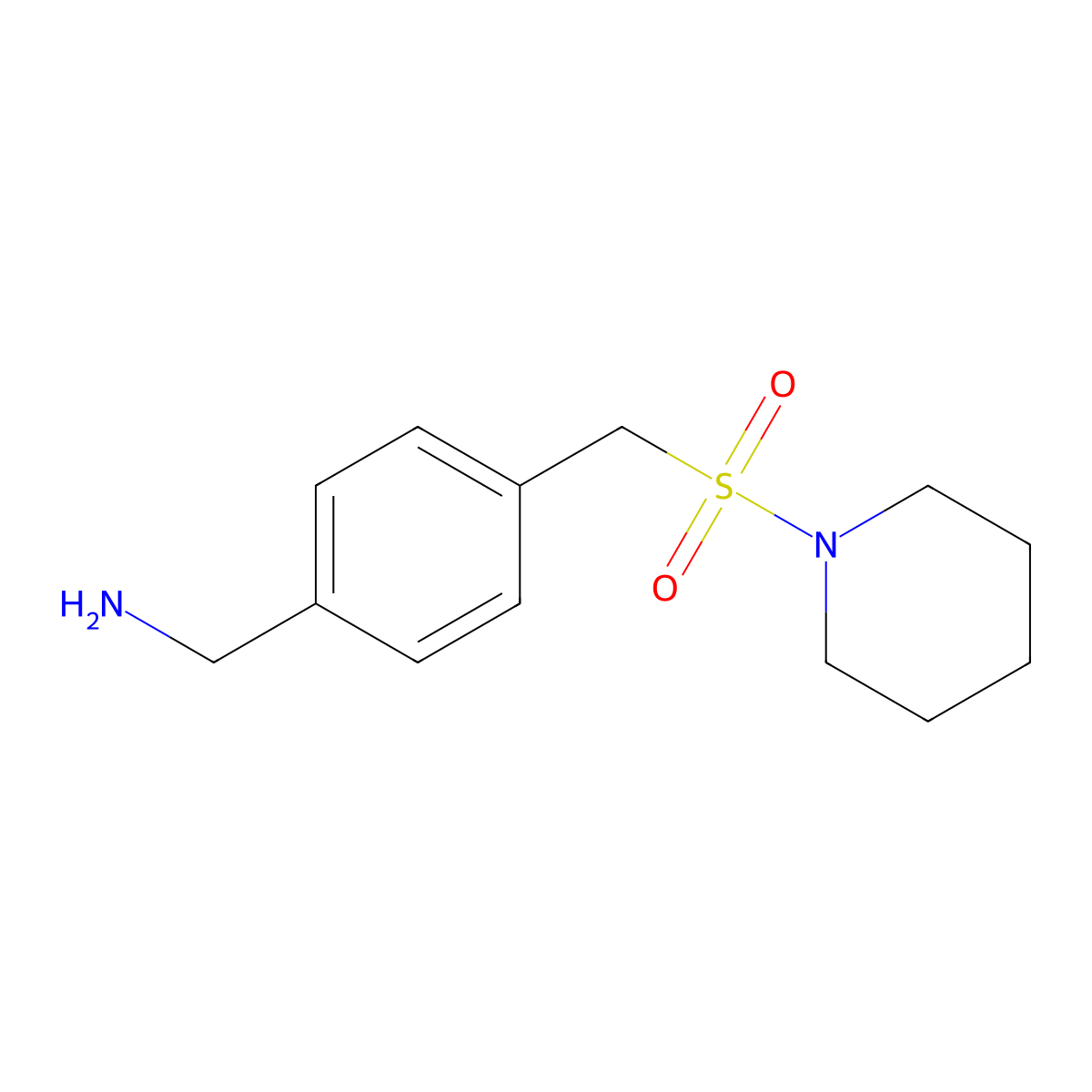 {4-[(Piperidine-1-sulfonyl)methyl]phenyl}methanamine molecular structure, CAS 1036525-74-2