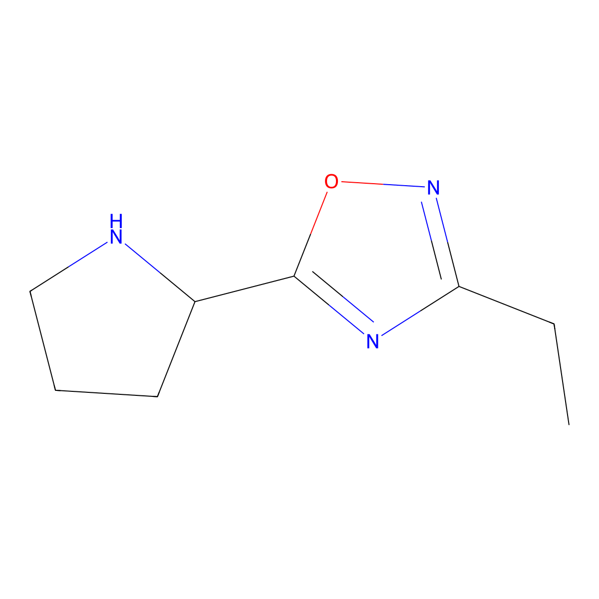 3-Ethyl-5-(pyrrolidin-2-yl)-1,2,4-oxadiazole molecular structure, CAS 1036529-52-8