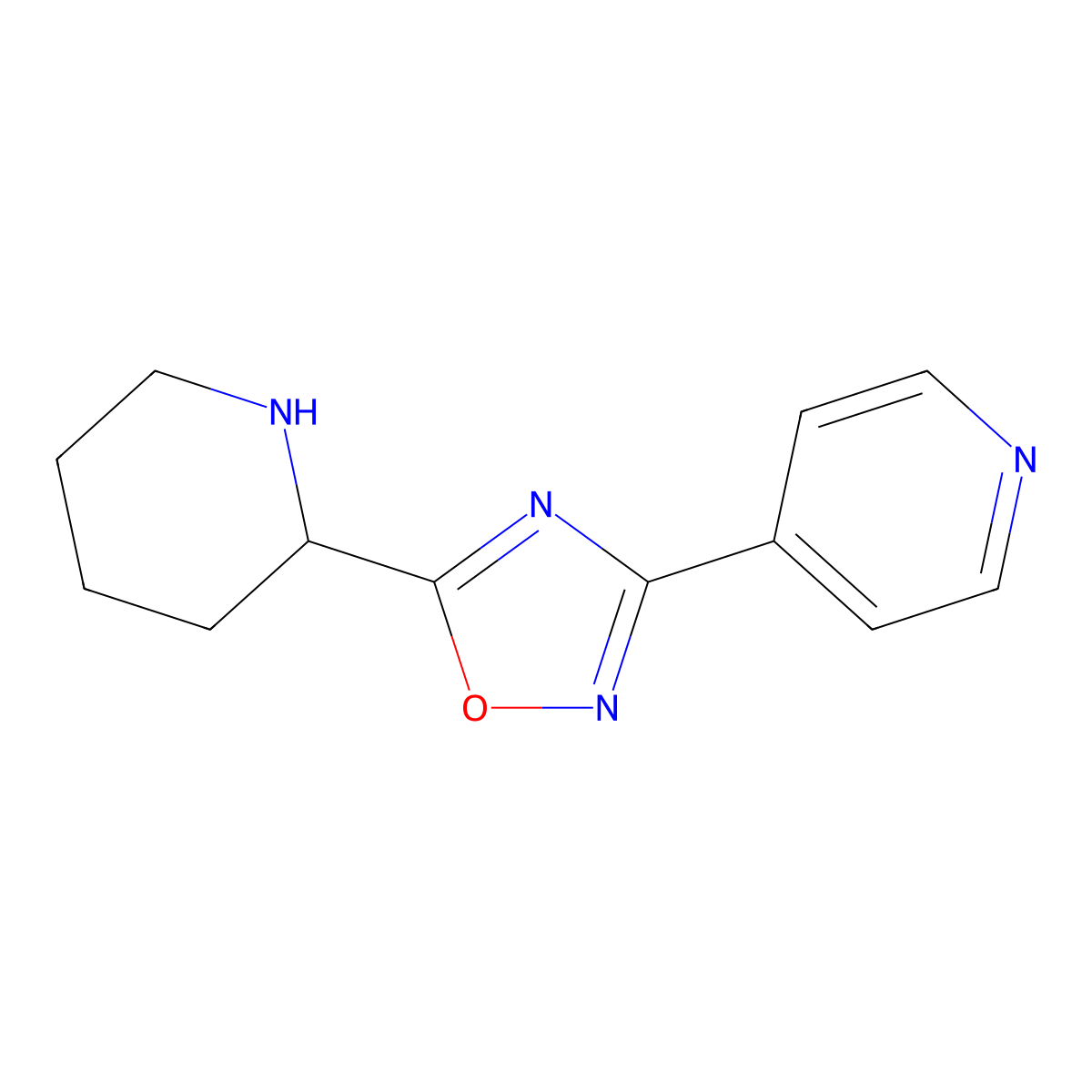 4-[5-(Piperidin-2-yl)-1,2,4-oxadiazol-3-yl]pyridine molecular structure, CAS 1036531-34-6