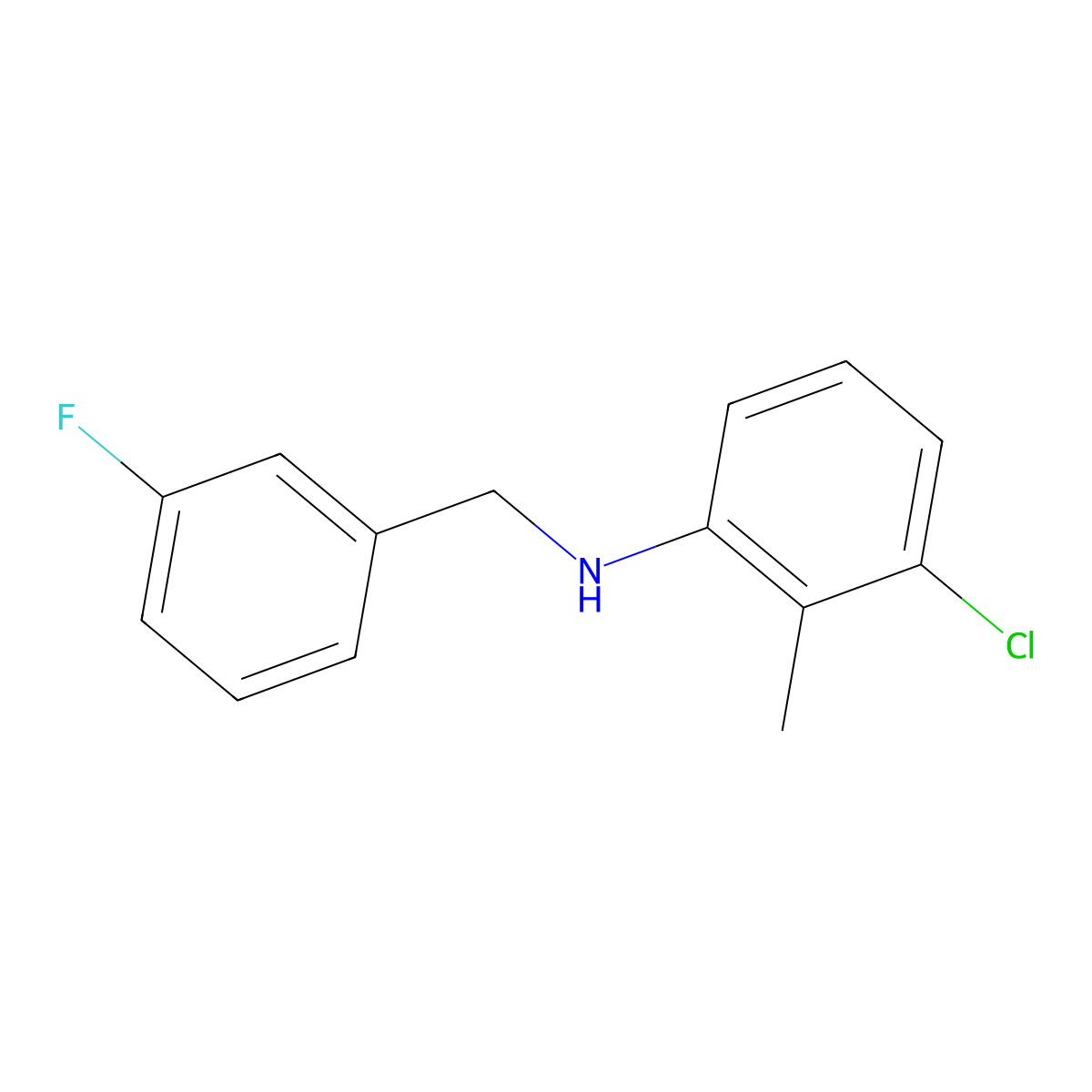 3-Chloro-N-(3-fluorobenzyl)-2-methylaniline molecular structure, CAS 1036531-56-2
