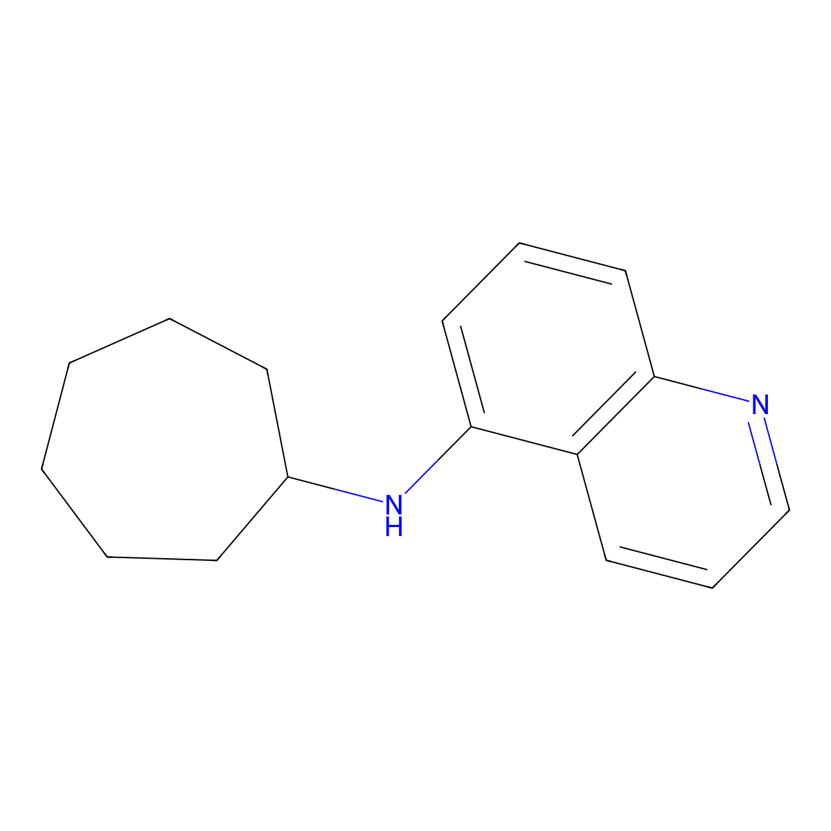 N-cycloheptylquinolin-5-amine molecular structure, CAS 1036533-15-9