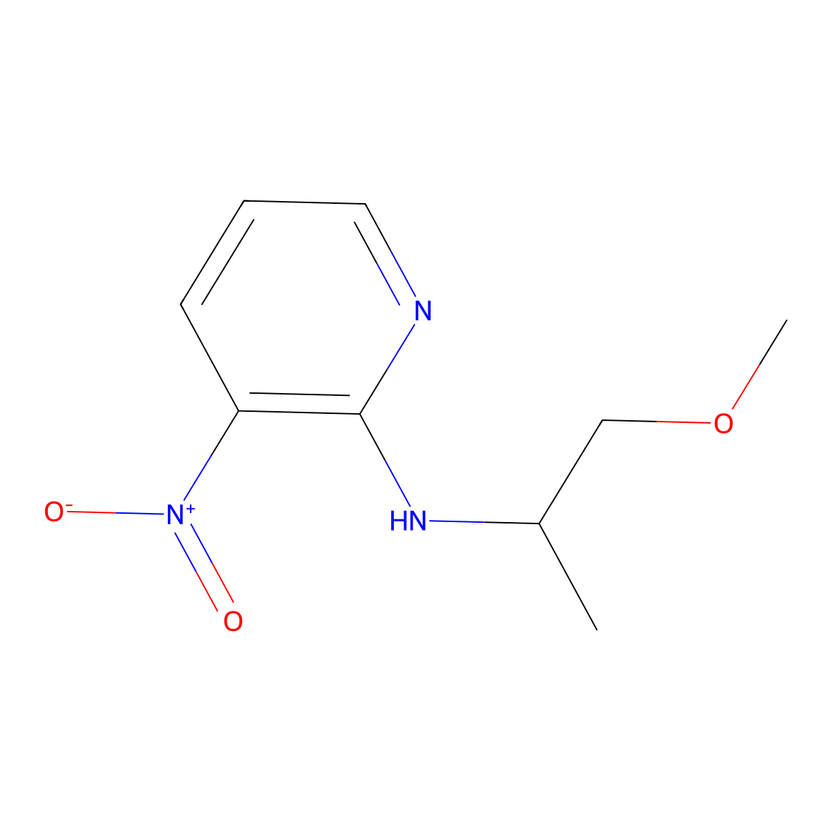 N-(2-Methoxy-1-methylethyl)-3-nitropyridin-2-amine molecular structure, CAS 1036536-92-1