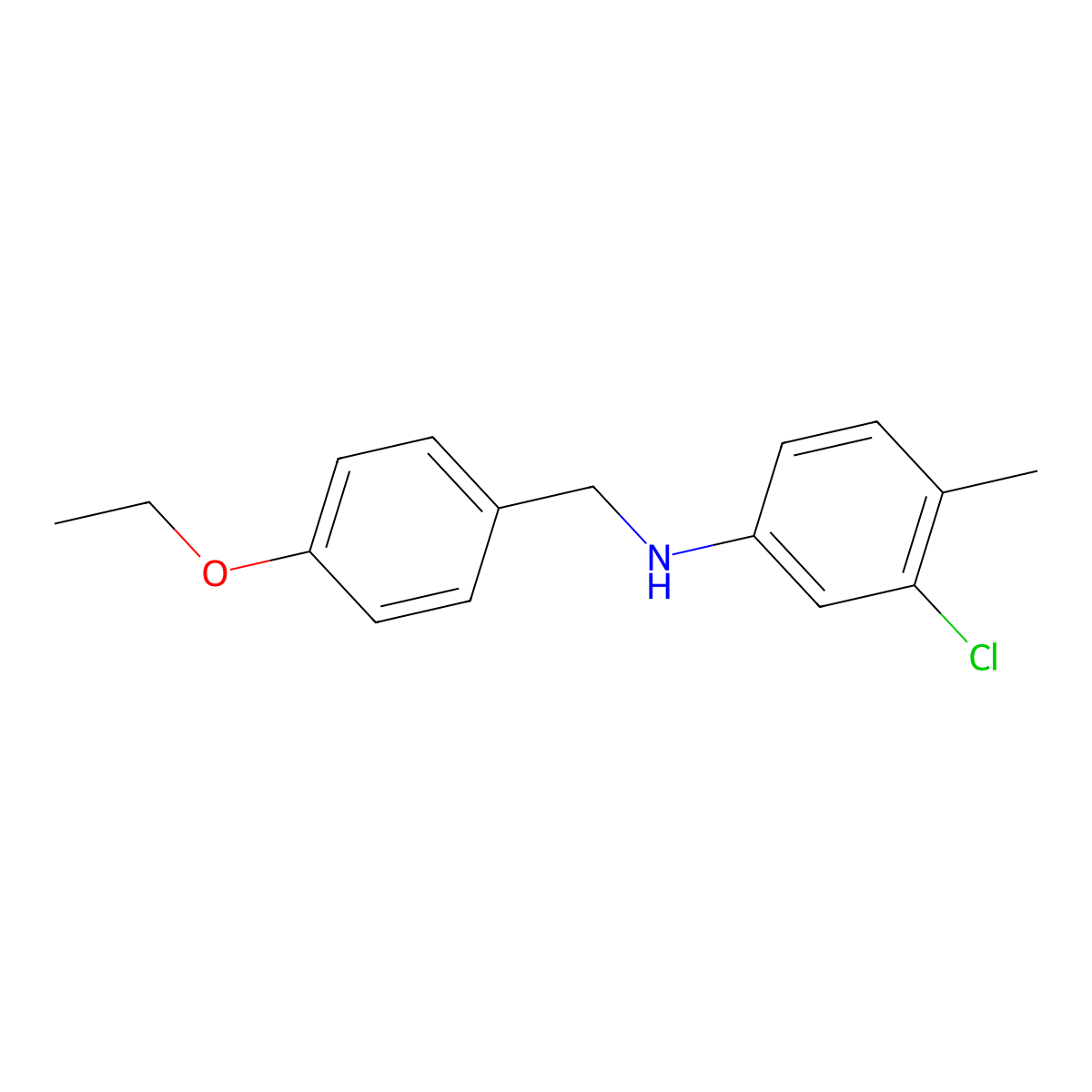 3-Chloro-N-(4-ethoxybenzyl)-4-methylaniline molecular structure, CAS 1036537-11-7