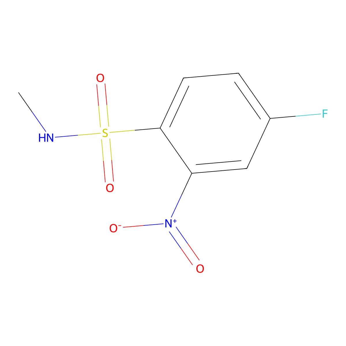 4-fluoro-N-methyl-2-nitrobenzene-1-sulfonamide molecular structure, CAS 1036537-64-0
