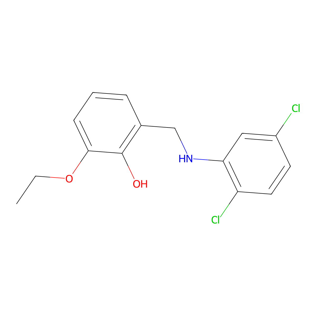 2-{[(2,5-Dichlorophenyl)amino]methyl}-6-ethoxyphenol molecular structure, CAS 1036538-25-6