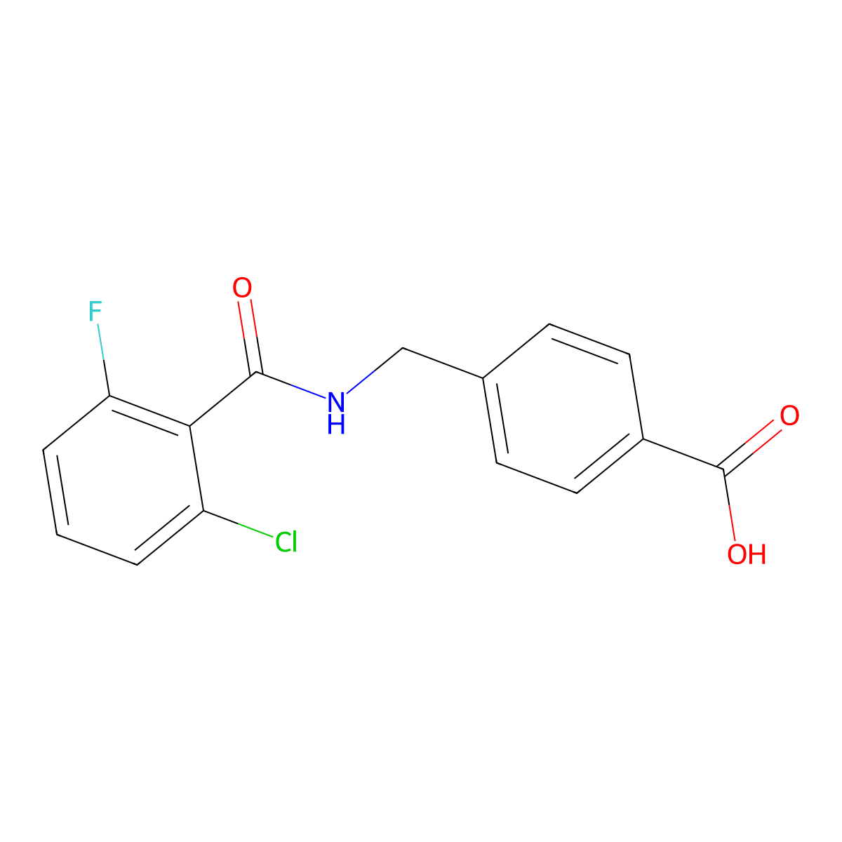 4-{[(2-Chloro-6-fluorophenyl)formamido]methyl}benzoic acid molecular structure, CAS 1036540-24-5