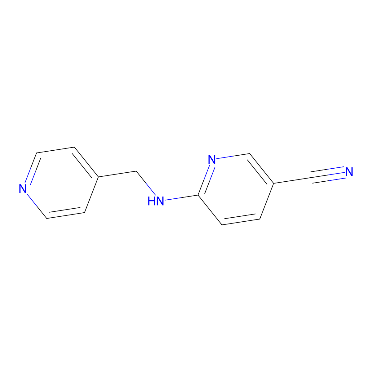6-{[(Pyridin-4-yl)methyl]amino}pyridine-3-carbonitrile molecular structure, CAS 1036542-35-4