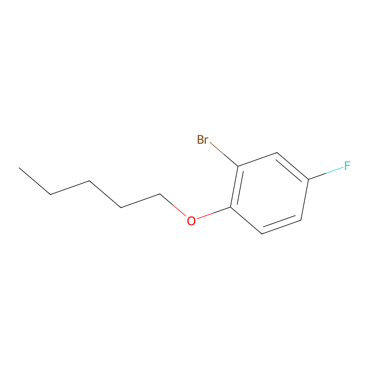 2-Bromo-4-fluoro-1-(pentyloxy)benzene molecular structure, CAS 1036544-86-1