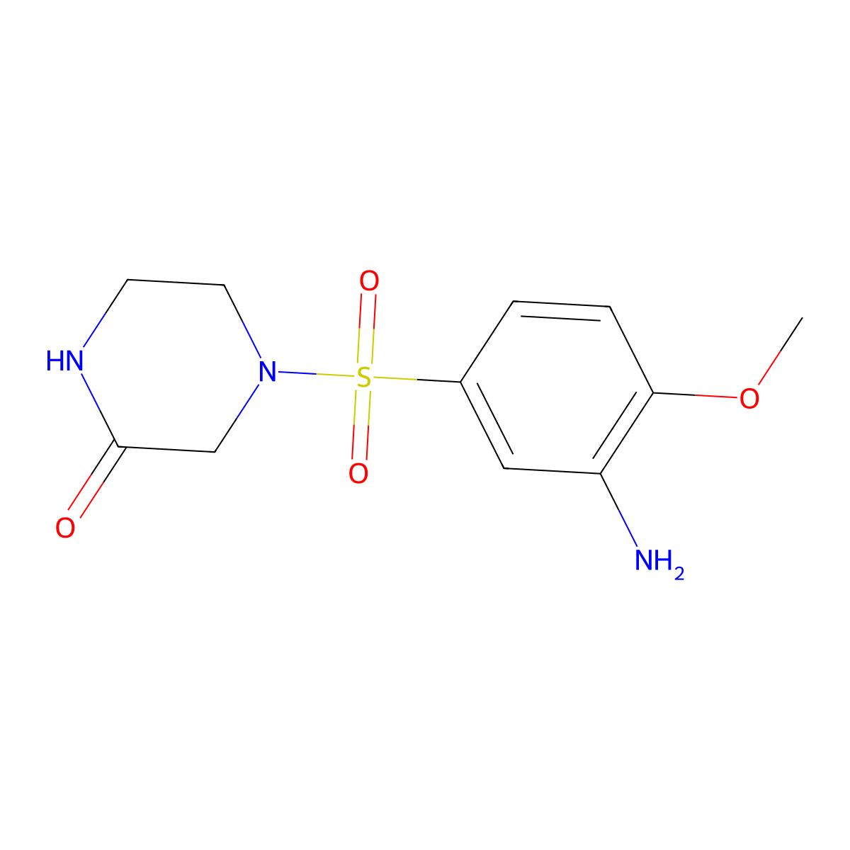 4-(3-Amino-4-methoxybenzenesulfonyl)piperazin-2-one molecular structure, CAS 1036545-01-3