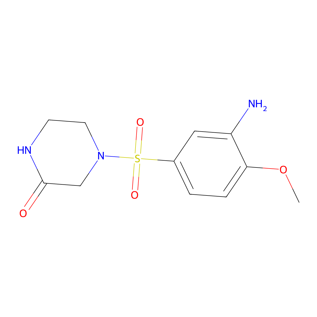 4-(3-Amino-4-methoxybenzenesulfonyl)piperazin-2-one molecular structure, CAS 1036545-01-3