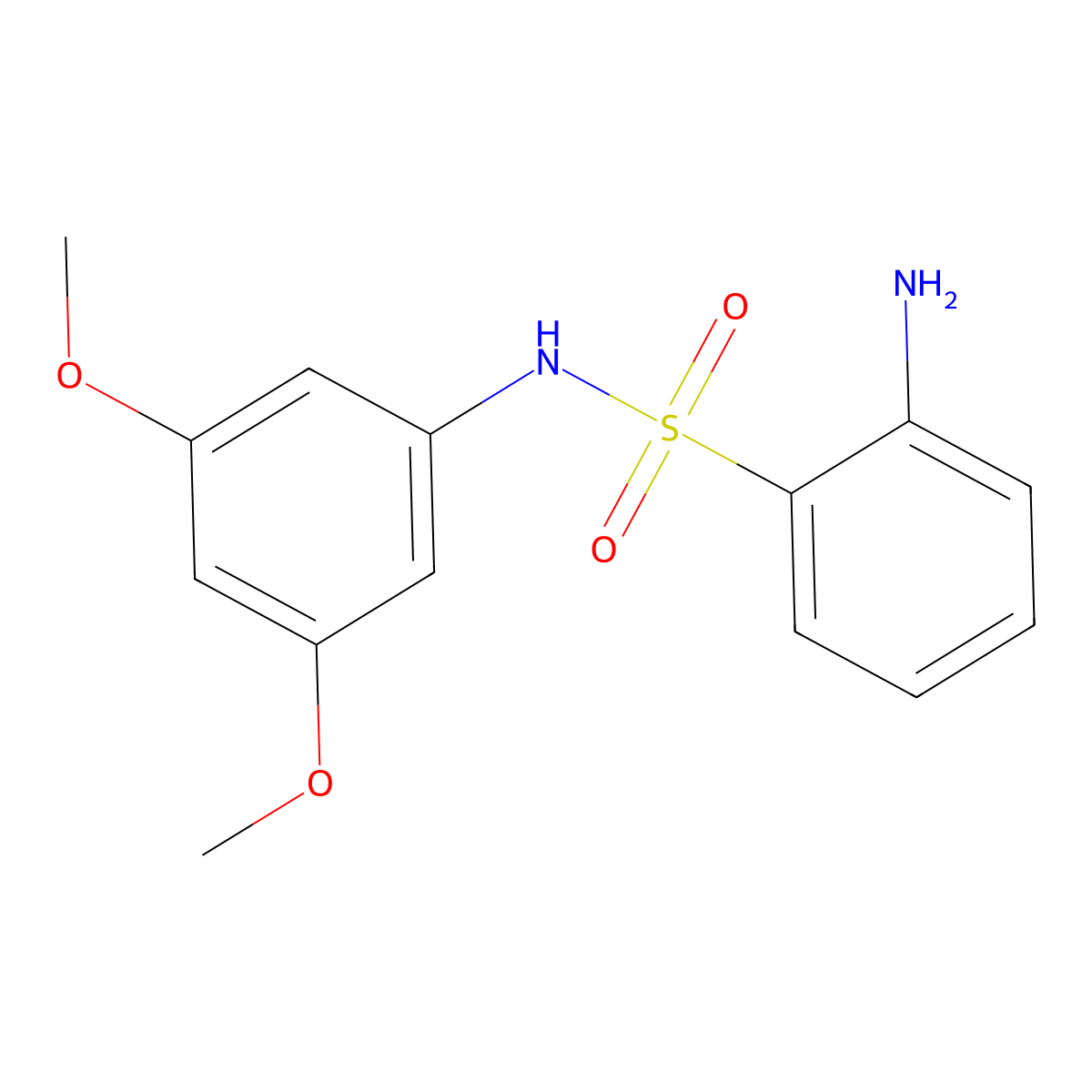 2-amino-N-(3,5-dimethoxyphenyl)benzenesulfonamide molecular structure, CAS 1036546-10-7