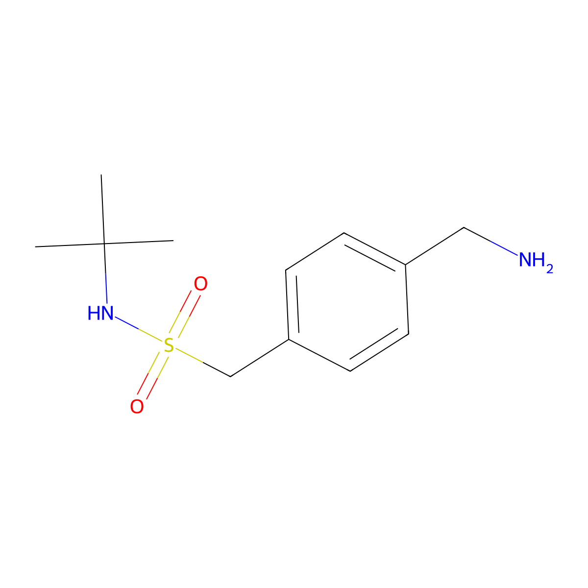 1-[4-(aminomethyl)phenyl]-N-tert-butylmethanesulfonamide molecular structure, CAS 1036546-99-2