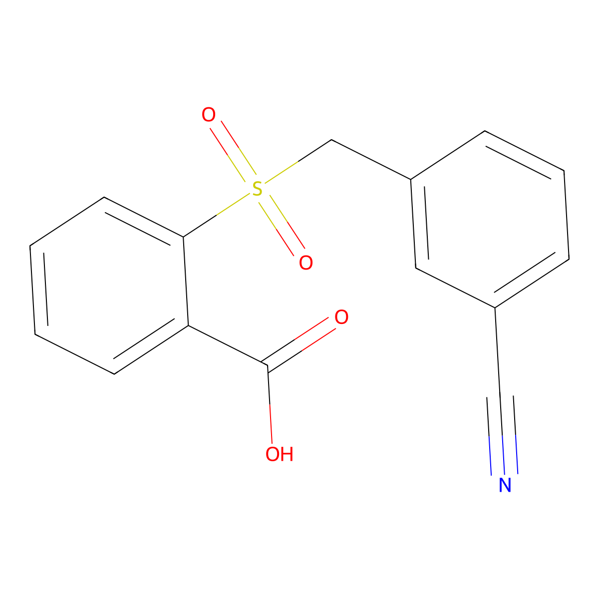 2-[(3-Cyanophenyl)methanesulfonyl]benzoic acid molecular structure, CAS 1036549-48-0