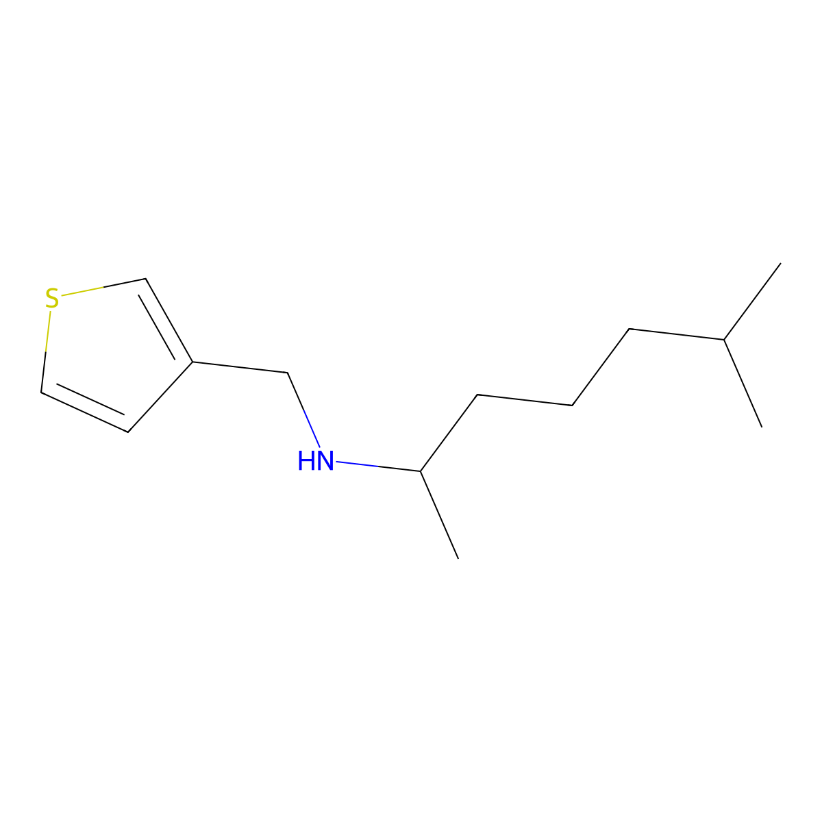 (6-Methylheptan-2-yl)[(thiophen-3-yl)methyl]amine molecular structure, CAS 1036550-14-7