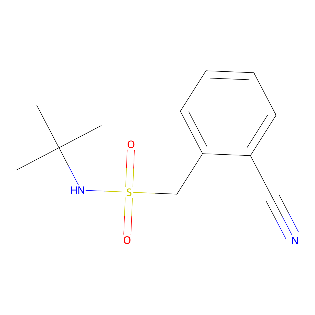N-tert-butyl-1-(2-cyanophenyl)methanesulfonamide molecular structure, CAS 1036550-54-5