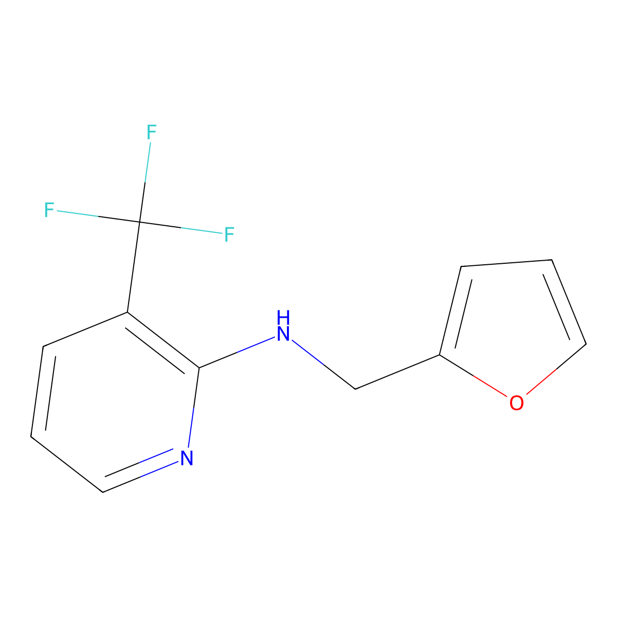 N-(furan-2-ylmethyl)-3-(trifluoromethyl)pyridin-2-amine molecular structure, CAS 1036552-76-7