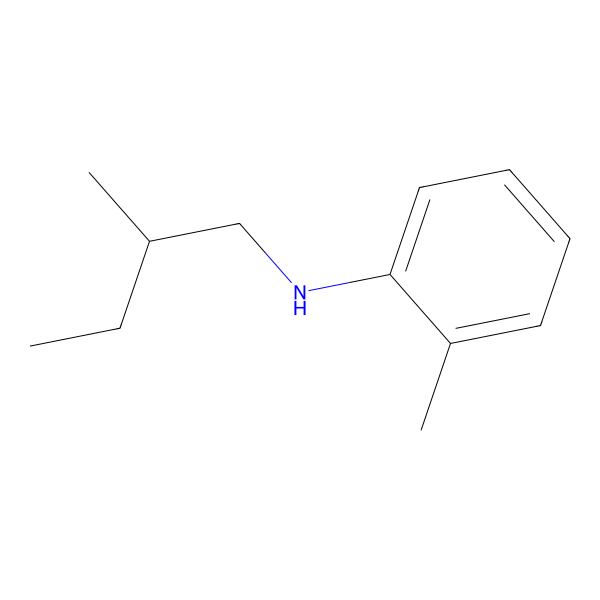 2-methyl-N-(2-methylbutyl)aniline molecular structure, CAS 1036552-84-7