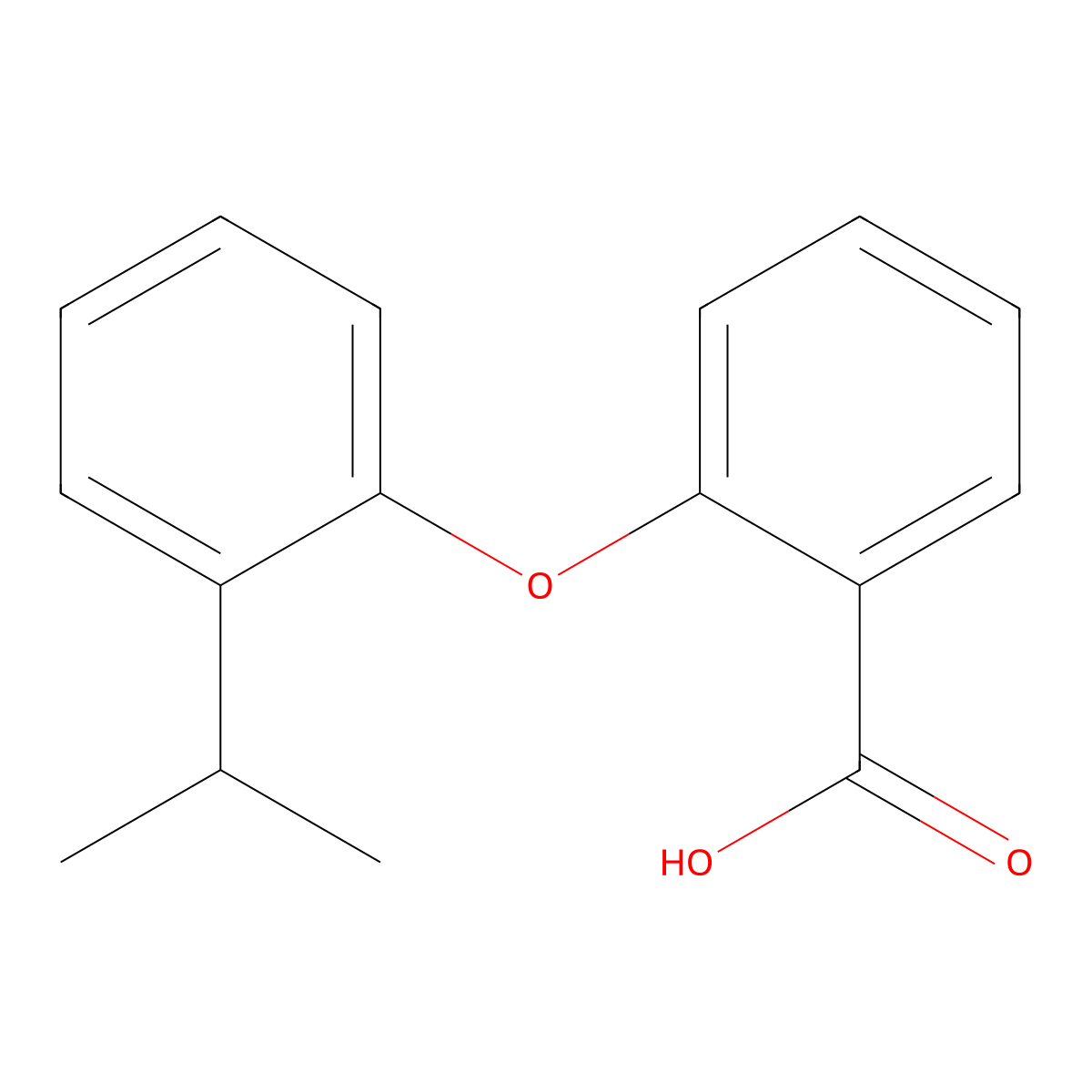 2-[2-(Propan-2-yl)phenoxy]benzoic acid molecular structure, CAS 1036554-70-7