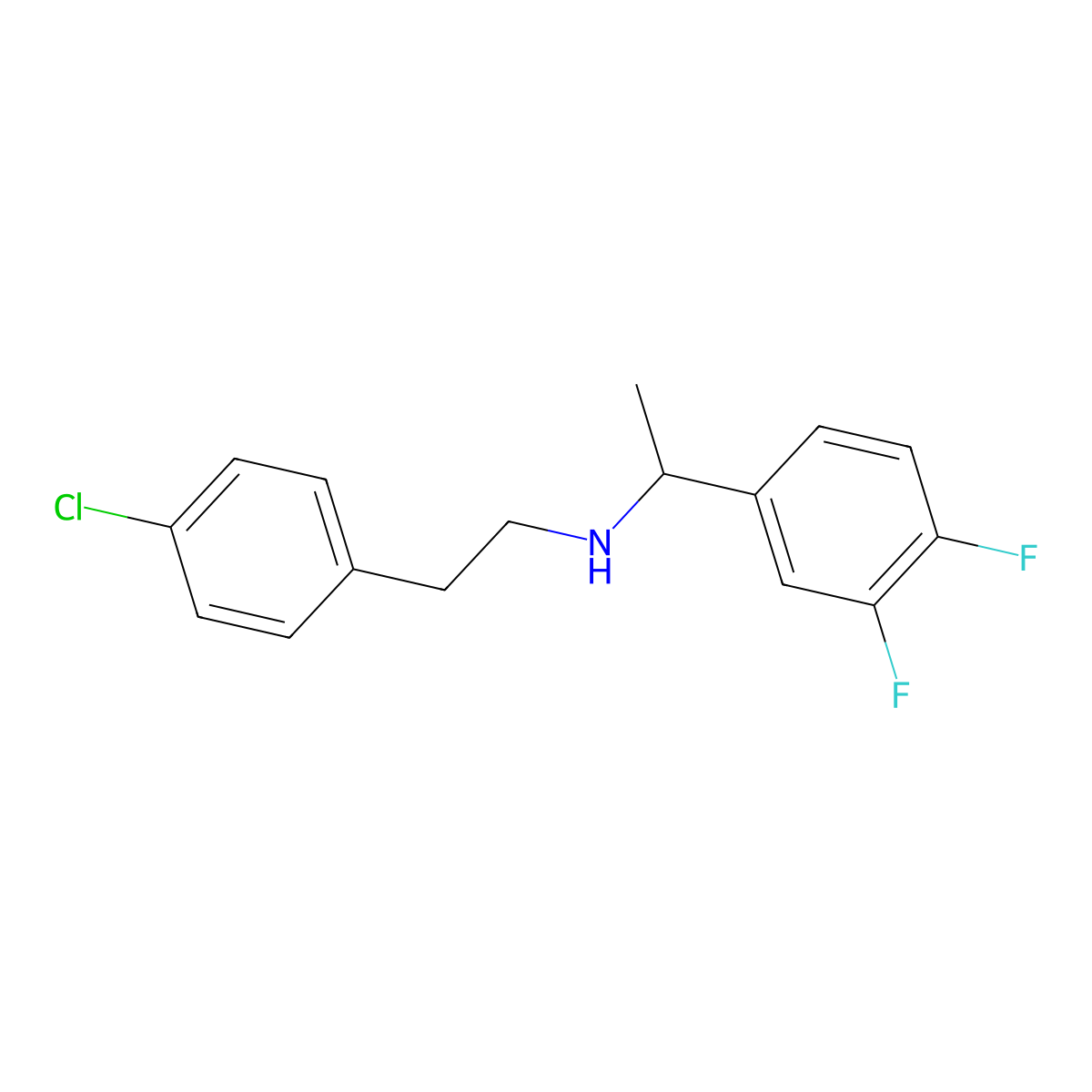 4-Chloro-N-[1-(3,4-difluorophenyl)ethyl]benzeneethanamine molecular structure, CAS 1036554-72-9