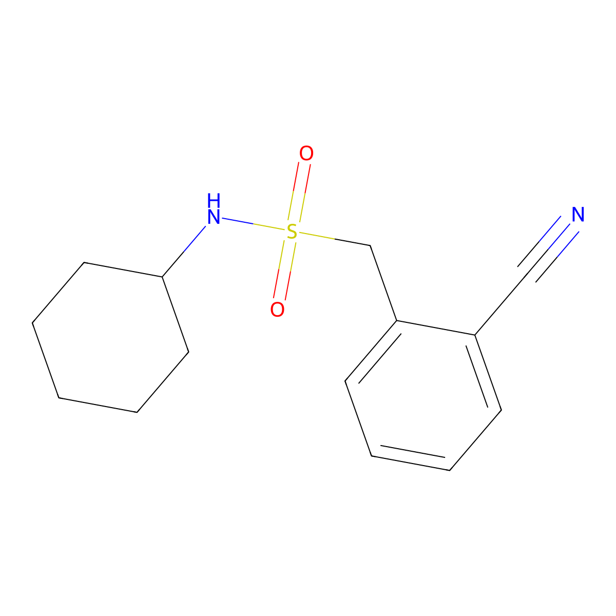 1-(2-cyanophenyl)-N-cyclohexylmethanesulfonamide molecular structure, CAS 1036555-19-7