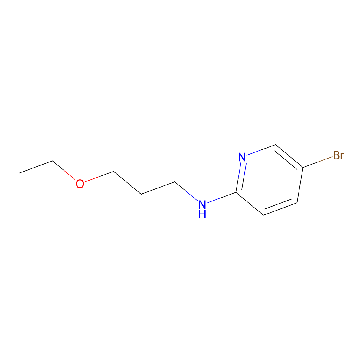 5-bromo-N-(3-ethoxypropyl)pyridin-2-amine molecular structure, CAS 1036555-29-9