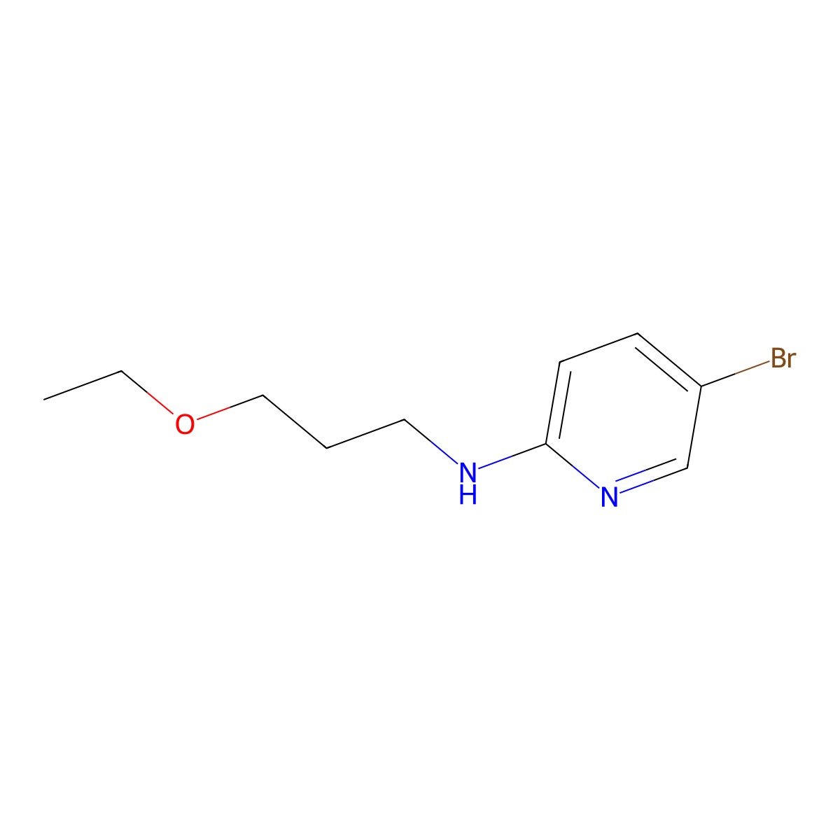 5-bromo-N-(3-ethoxypropyl)pyridin-2-amine molecular structure, CAS 1036555-29-9