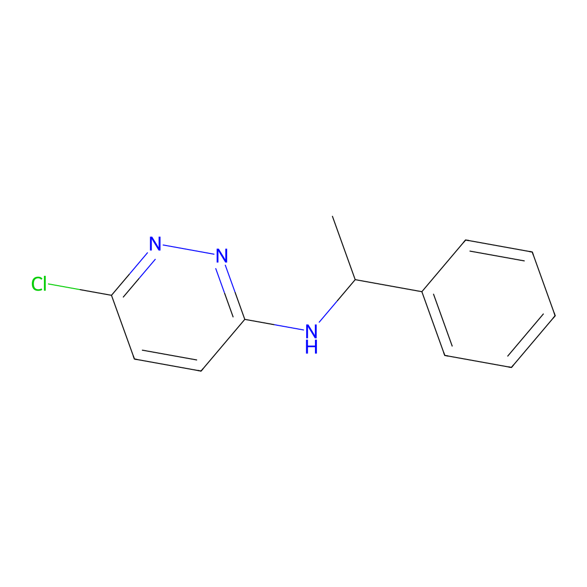 6-chloro-N-(1-phenylethyl)pyridazin-3-amine molecular structure, CAS 1036555-53-9