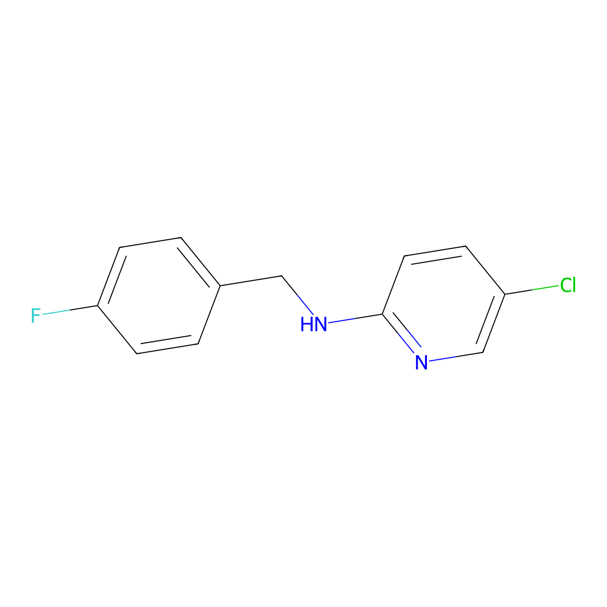 5-Chloro-N-(4-fluorobenzyl)pyridin-2-amine molecular structure, CAS 1036556-38-3
