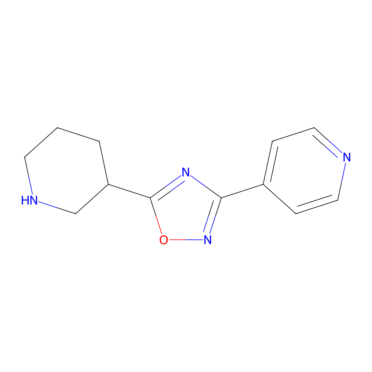 4-[5-(Piperidin-3-yl)-1,2,4-oxadiazol-3-yl]pyridine molecular structure, CAS 1036559-05-3