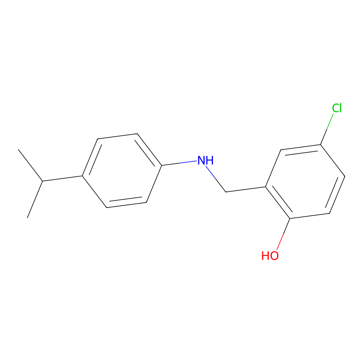 4-Chloro-2-{[(4-isopropylphenyl)amino]methyl}phenol molecular structure, CAS 1036559-58-6