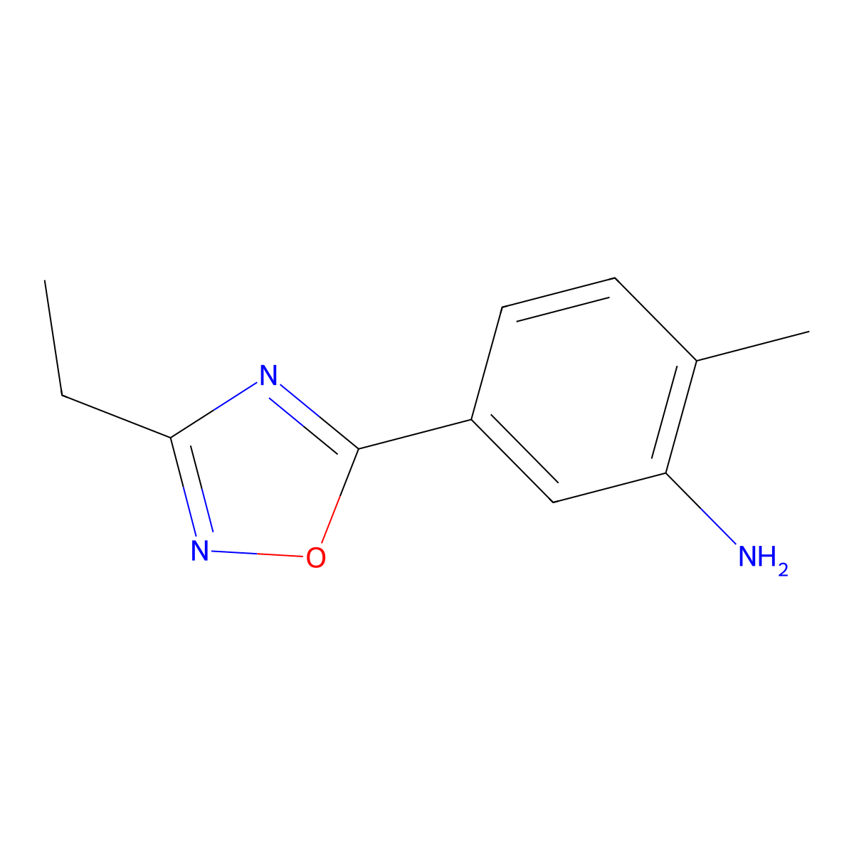 5-(3-Ethyl-1,2,4-oxadiazol-5-yl)-2-methylaniline molecular structure, CAS 1036559-62-2