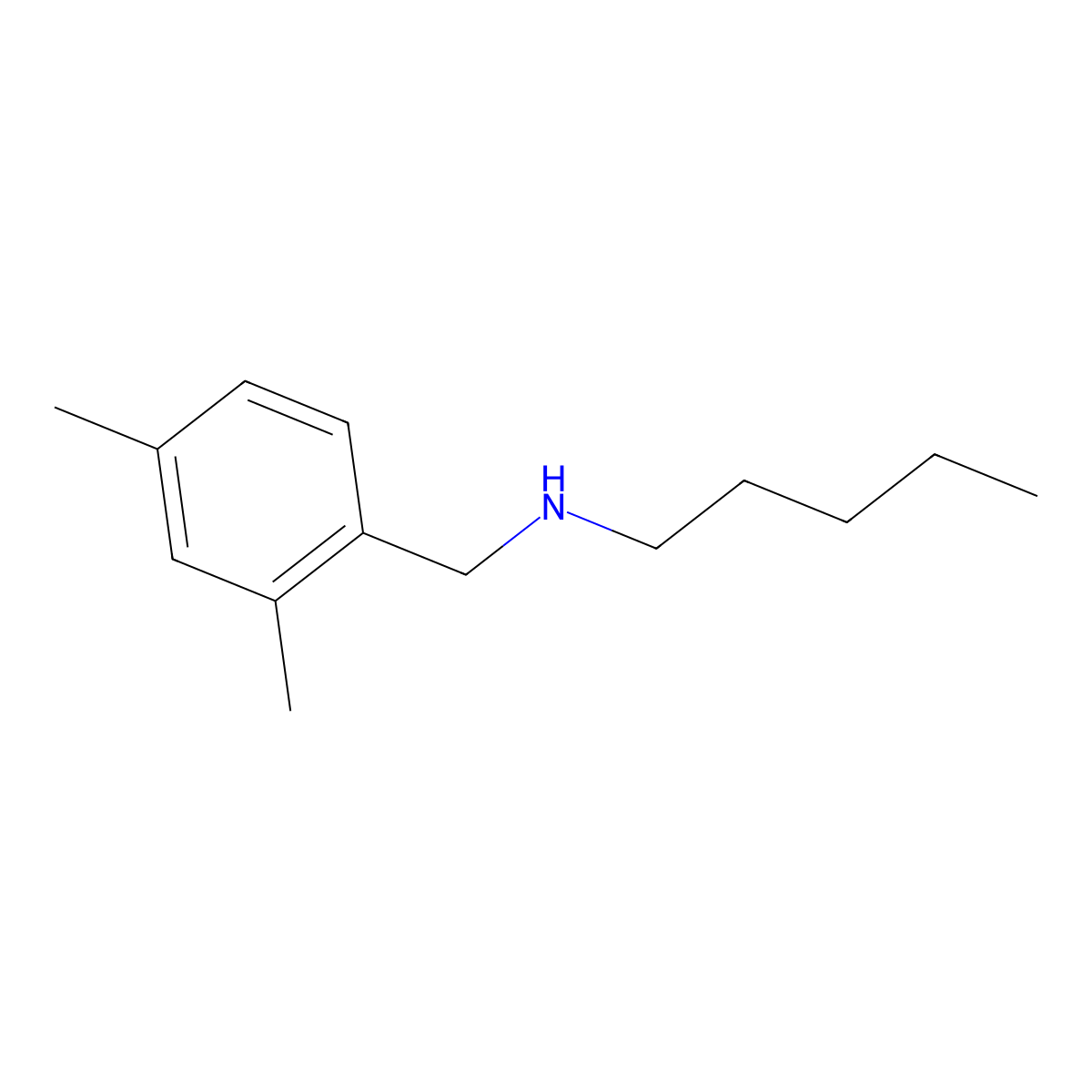 [(2,4-Dimethylphenyl)methyl](pentyl)amine molecular structure, CAS 1036568-04-3