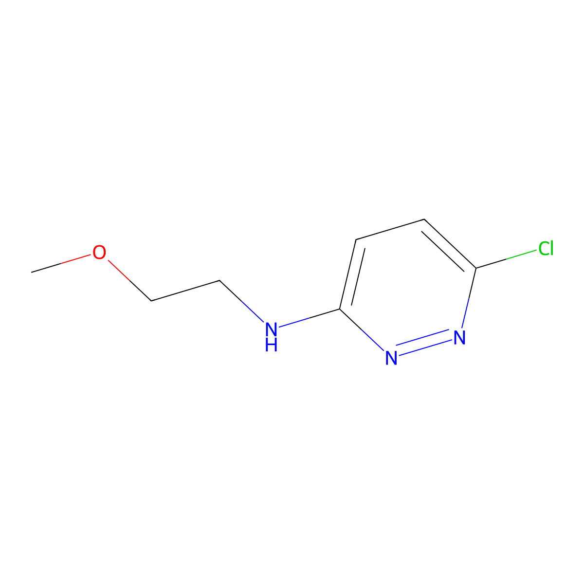 6-chloro-N-(2-methoxyethyl)pyridazin-3-amine molecular structure, CAS 1036569-59-1