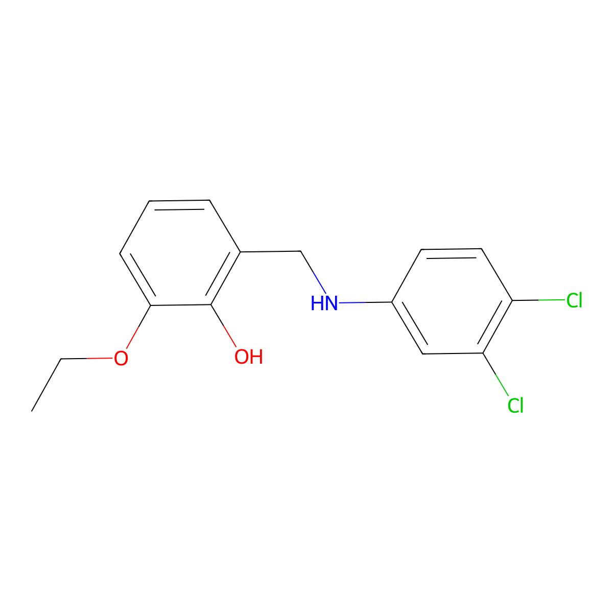2-{[(3,4-Dichlorophenyl)amino]methyl}-6-ethoxyphenol molecular structure, CAS 1036571-03-5