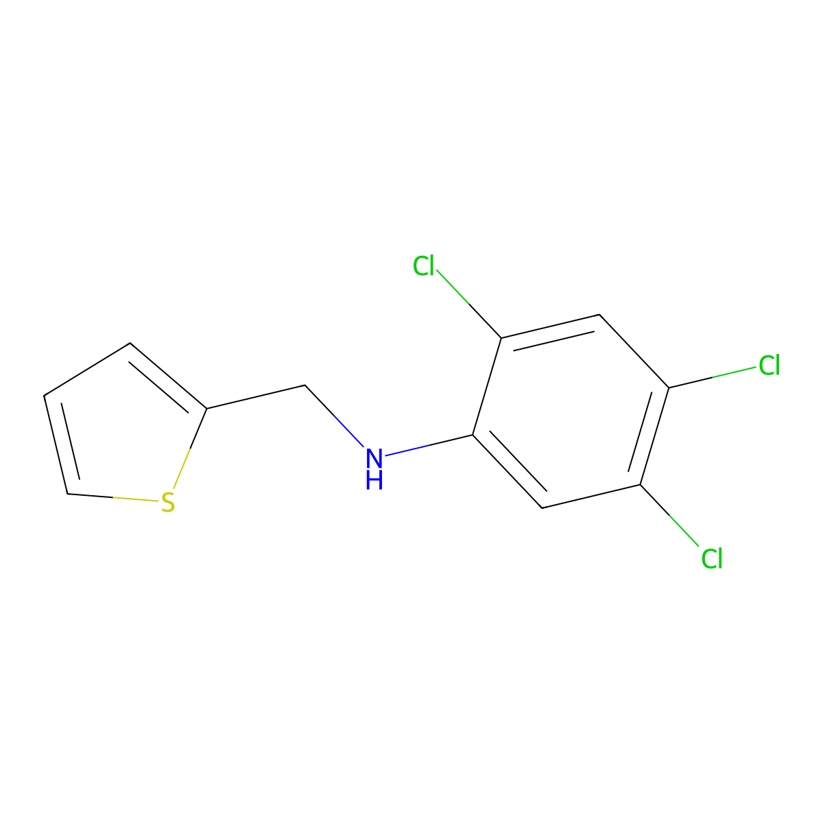 2,4,5-Trichloro-N-(2-thienylmethyl)aniline molecular structure, CAS 1036574-05-6