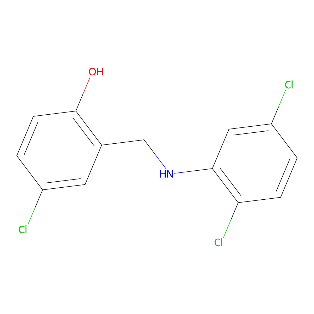 4-Chloro-2-{[(2,5-dichlorophenyl)amino]methyl}phenol molecular structure, CAS 1036577-07-7