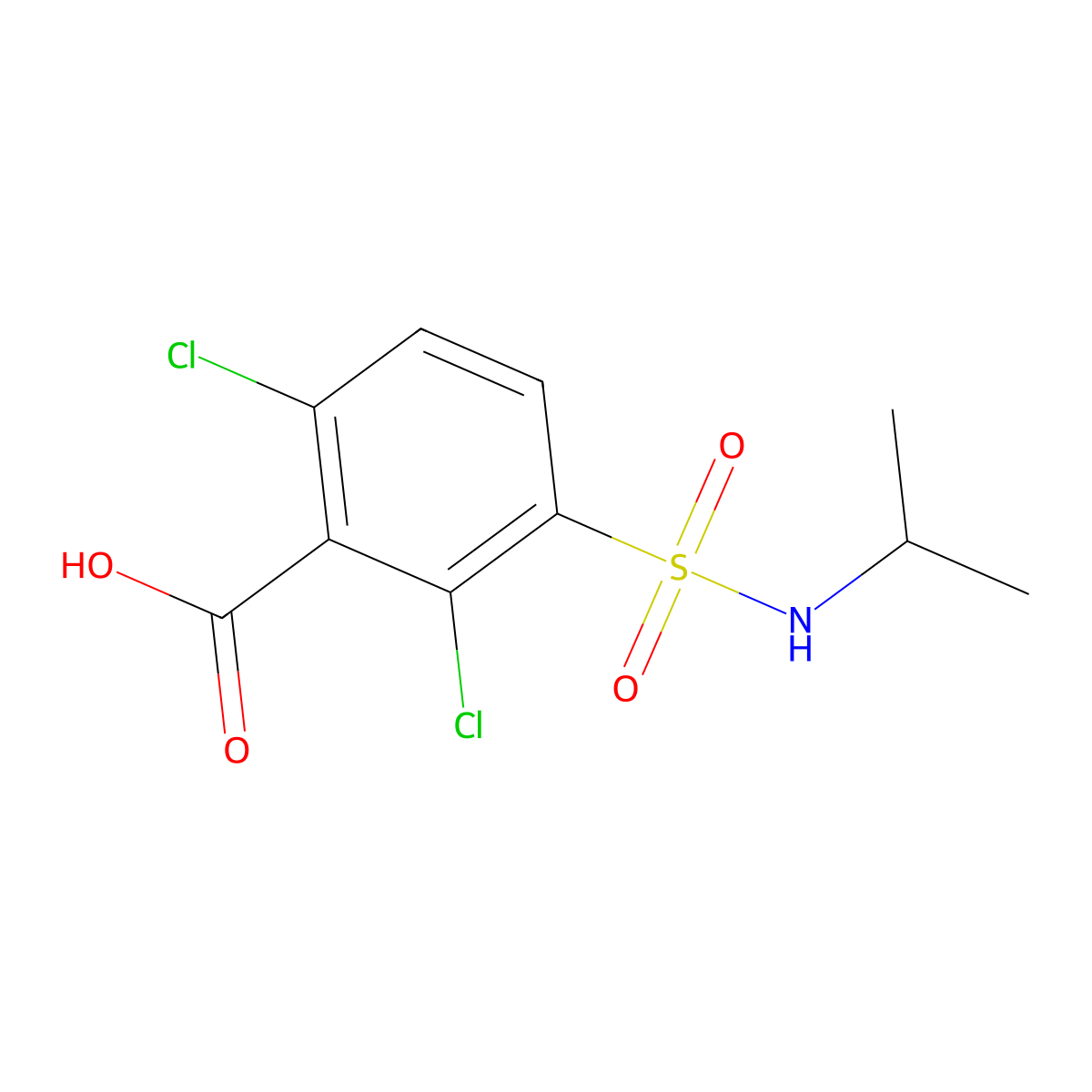 2,6-Dichloro-3-[(propan-2-yl)sulfamoyl]benzoic acid molecular structure, CAS 1036577-87-3
