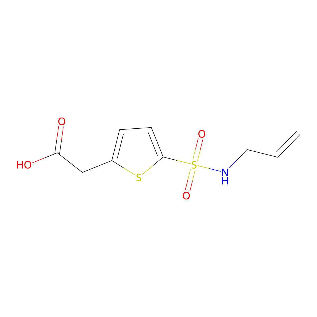 2-[5-(Prop-2-enylsulfamoyl)thiophen-2-yl]acetic acid molecular structure, CAS 1036577-97-5