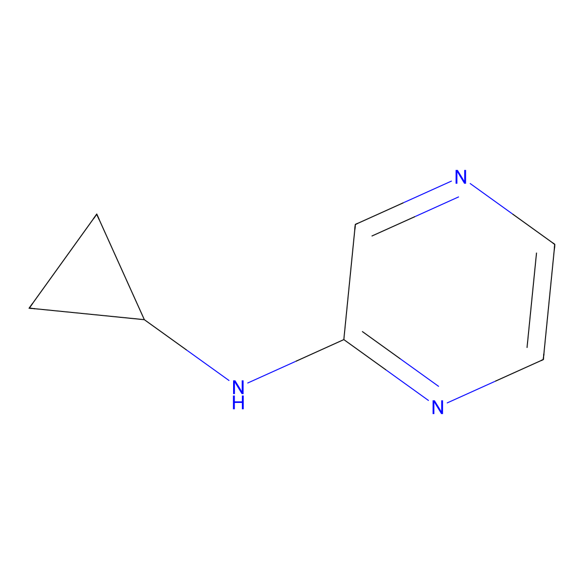 N-cyclopropylpyrazin-2-amine molecular structure, CAS 1036579-09-5