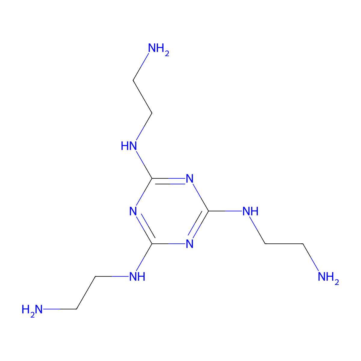 1,3,5-Triazine-2,4,6-triamine, N,N',N''-tris(2-aminoethyl)- molecular structure, CAS 103658-99-7