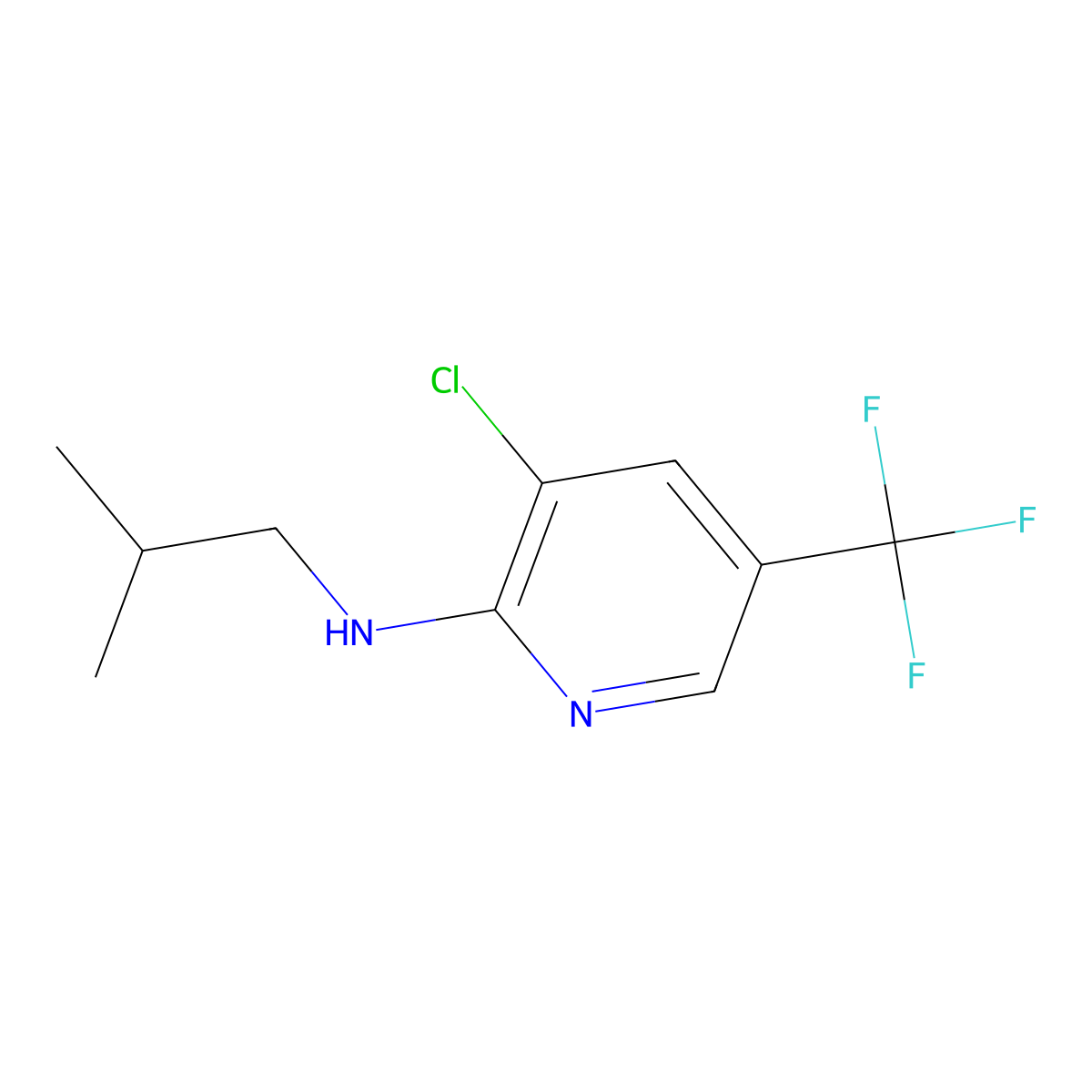 3-Chloro-N-isobutyl-5-(trifluoromethyl)-2-pyridinamine molecular structure, CAS 1036583-63-7