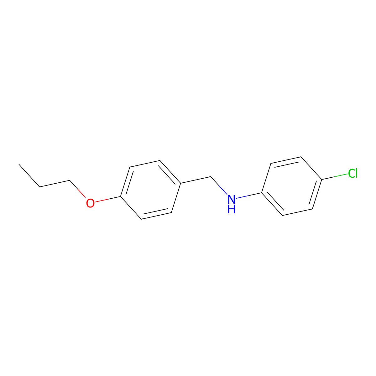4-Chloro-N-(4-propoxybenzyl)aniline molecular structure, CAS 1036585-50-8