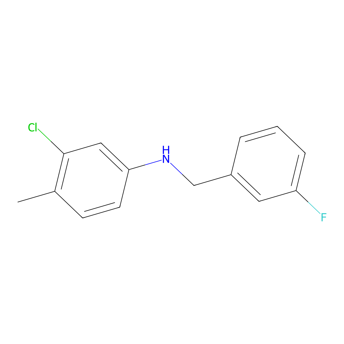 3-Chloro-N-(3-fluorobenzyl)-4-methylaniline molecular structure, CAS 1036588-48-3