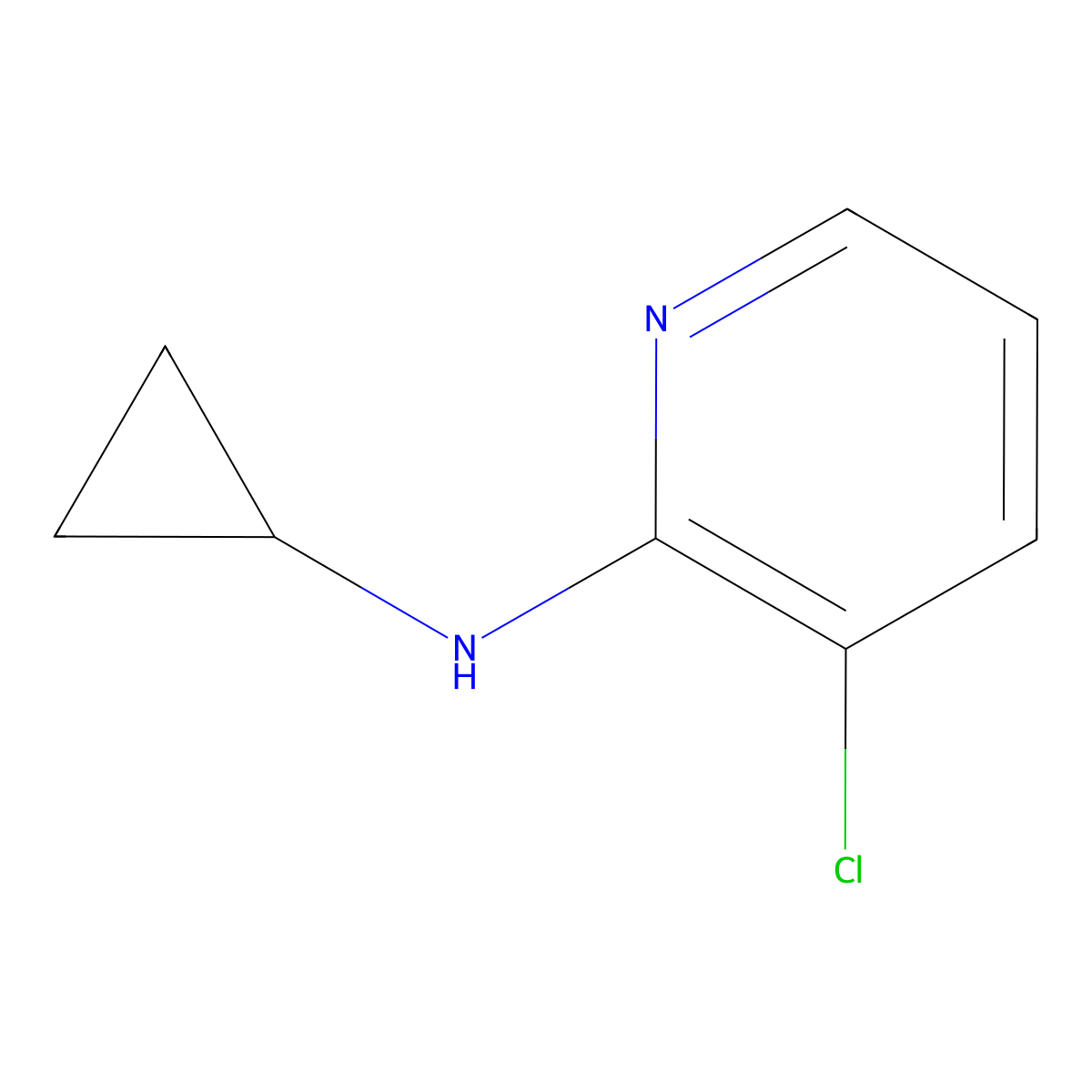 3-chloro-N-cyclopropylpyridin-2-amine molecular structure, CAS 1036588-91-6