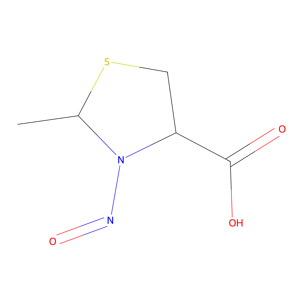 2-Methyl-N-nitrosothiazolidine-4-carboxylic acid molecular structure, CAS 103659-08-1