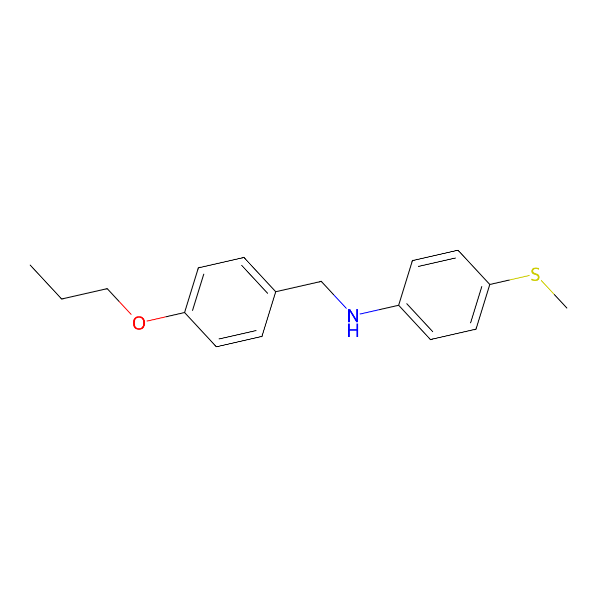 N-[4-(Methylthio)phenyl]-4-propoxybenzenemethanamine molecular structure, CAS 1036592-19-4