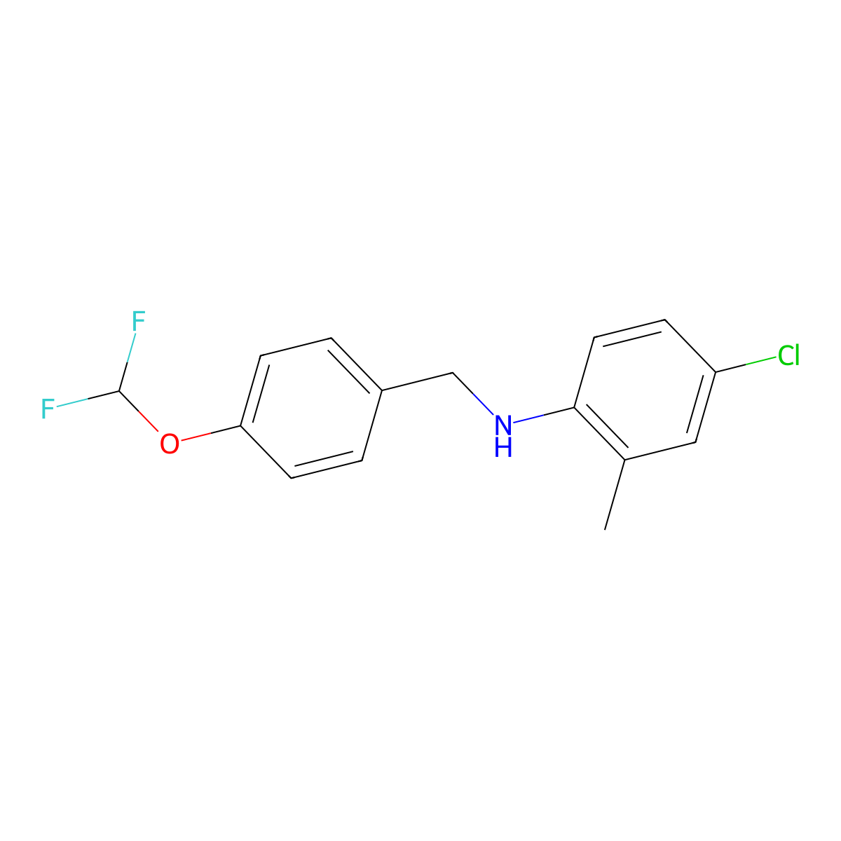 4-Chloro-N-{[4-(difluoromethoxy)phenyl]methyl}-2-methylaniline molecular structure, CAS 1036593-24-4