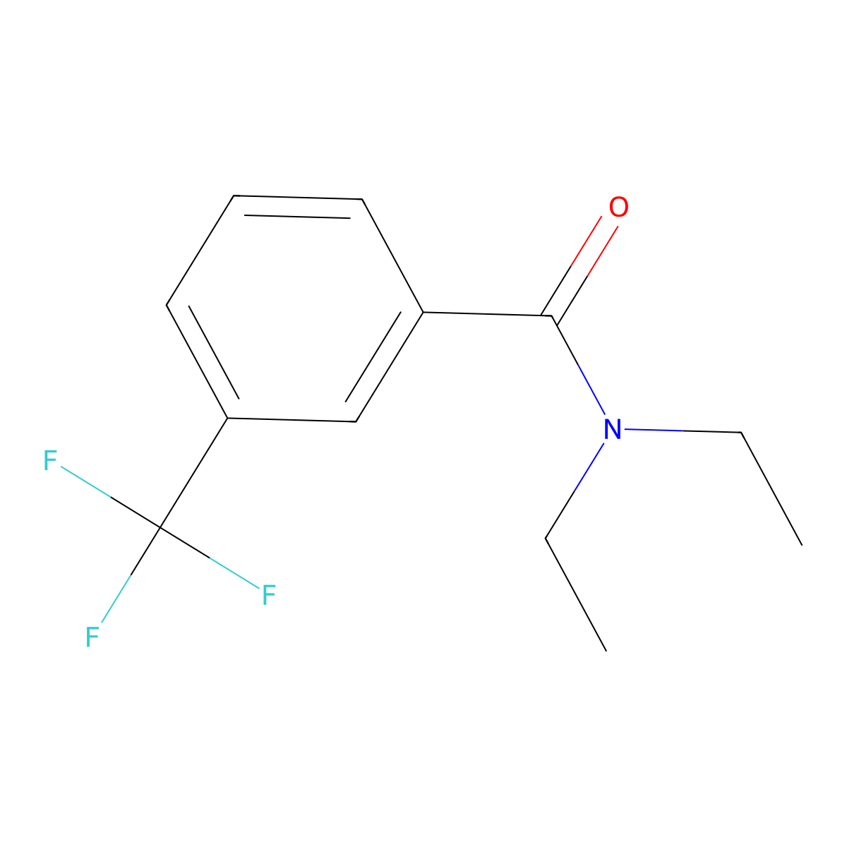 Benzamide, N,N-diethyl-3-(trifluoromethyl)- molecular structure, CAS 10366-85-5