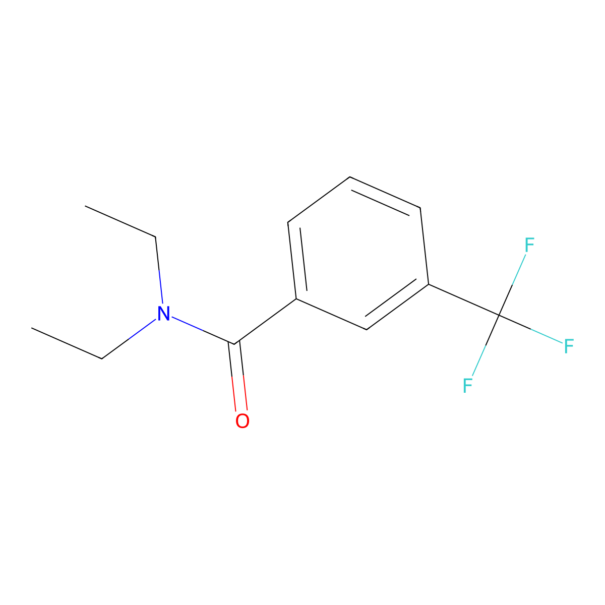 Benzamide, N,N-diethyl-3-(trifluoromethyl)- molecular structure, CAS 10366-85-5